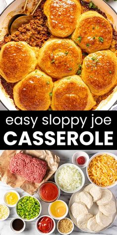 an easy sloppy joe casserole recipe that is ready to be eaten and served