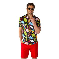 Everything will be beachy keen with this men's OppoSuits shirt. Everything will be beachy keen with this men's OppoSuits shirt. Button front Short sleevesFIT & SIZING Modern fit Kohl's Men's OppoSuits Shirt Size ChartFABRIC & CARE Cotton Machine wash - delicate Imported Size: XS. Color: Black. Gender: male. Age Group: adult. Pattern: Pattern. Material: Cotton Blend. Formal Jacket, Kinds Of Clothes, Red Shorts, Blazers For Men, Shirt Button, Shirt Pattern, Summer Shirts, Modern Fit, Mens Summer