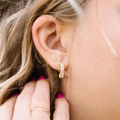 The Flower Mini Studs are the perfect, dainty earring that goes with everything! They are gold vermeil and are hypoallergenic, tarnish and wear resistant, and perfect for sensitive ears. They measure a dainty 5mm and are perfect for a first piercing or as a second/third piercing. Dainty Hypoallergenic Huggie Earrings, Delicate Hypoallergenic Flower Earrings For Everyday Wear, Dainty Gold Small Hoop Flower Earrings, Dainty Nickel-free Flower Earrings For Everyday, Dainty Gold Plated Hypoallergenic Cartilage Earrings, Delicate Gold Flower Earrings For Everyday, Gold Single Flower Earring For Everyday, Everyday Gold Hypoallergenic Flower Earrings, Everyday Hypoallergenic Flower Earrings