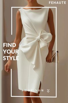 Limited time offer: 3rd 50%off | 2nd 20%off. Discover luxurious fabrics, flattering silhouettes, and stunning details that are sure to make you shine at your next important event. Cocktail Midi Dress, Sheath Midi Dress, Neck Bow, Plain Dress, Midi Cocktail Dress, Midi Sheath Dress, Limited Time Offer, Knee Length Dresses, Luxury Fabrics