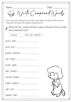 a worksheet with words and pictures to help students learn how to use them