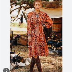 Such A Classy Western Statement Piece. Super Cute And Comfortable. Bohemian Knee-length Fall Dresses, Fall Peasant Dress With Boho Print, Brown Boho Print Dress For Fall, Peasant Style Midi Dress For Fall, Long Sleeve Midi Dress With Boho Print For Fall, Fall Boho Print Dress, Brown Peasant Dress For Fall, Peasant Style Brown Dresses For Fall, Fitted Boho Print Dress For Fall