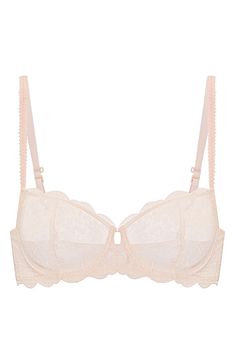 Designed in France, this dreamy lace bra offers divine comfort and a flattering shape with supportive underwire and an inner tulle sling. Back J-hook converts straps to racerback 75% polyamide, 25% elastane Hand wash, dry flat Imported Full Coverage Lace Nursing Bra With Delicate Lace, Lace Nursing Bra With Removable Pads, Full Cup Lace Nursing Bra With Lace Closure, Sweetheart Neckline Bra With Lace Closure, Feminine Lace Nursing Bra With Lace Closure, Feminine Nursing Bra With Lace Closure, Delicate Lace Wedding Bra, Delicate Lace Full Cup Nursing Bra, Lace Nursing Bra With Padded Cups