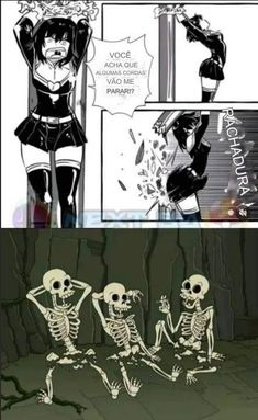 two comics with skeletons in the middle and one is saying that it's halloween