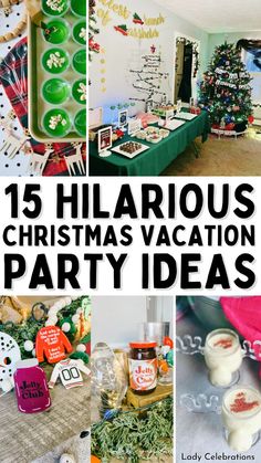 various christmas vacation party ideas with text overlay