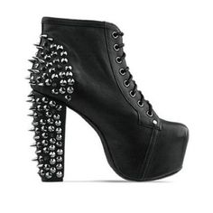 Jeffrey Campbell Spiked Litas! In Good Condition Used But Still Have Tons Of Life Left Jeffrey Campbell Lita, Jeffrey Campbell Boots, Platform Heels Boots, Black High Heel Boots, Black Platform Boots, Black Heel Boots, Leather Lace Up Boots, Spike Heels, Black Ankle Booties