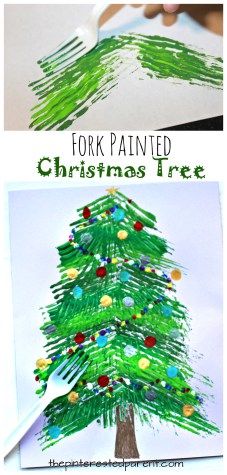 a christmas tree made out of crayon paper with the words for painted on it