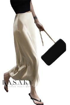 Lasaky - Indulge in Elegance and Durability with the Exquisite Dovetail Half-Length Skirt. Elegant Gold Bottoms For Summer, Elegant Lined Gold Skirt, Elegant Gold Maxi Skirt For Evening, Elegant Gold Bottoms For Spring, Elegant Gold Maxi Skirt For Summer, Elegant Gold Maxi Skirt For Spring, Gold Long Skirt For Evening, Elegant Maxi Length Skirt, Elegant Gold Lined Skirt