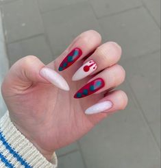 Anime Inspired Nails Demon Slayer, Uñas Demon Slayer, Demon Slayer Inspired Nails, Demon Slayer Nails, Checkered Nails, Fruit Nail Art, Nails Inspired