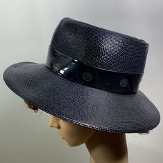 ADOLFO II Women's Hat Black Faux Straw Wide Brim With Patent Band Inside circumference at edge 21" In good vintage condition. May need slight cleaning. See all photos for proof of condition. Payment due within 3 days. I ship within 24 hours of receiving cleared payment (excluding weekends & holidays) Each item is shipped with tracking information included to US addresses International Buyers: Item ships First class without tracking. Shipping price does not include customs fees. Thanks for lookin Vintage Band, Wide Brimmed, Fedora, Hats For Women, Straw, Ships, Holidays, Band, Hats