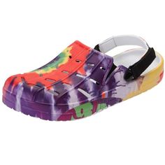 Take a load off your feet. These super comfortable clog sandals are lightweight yet durable. Rubber Clogs, Closed Toe Shoes, Clog Sandals, Tie Dye Designs, Water Shoes, Mens Big And Tall, Strap Heels, Boat Shoes, Fitness Fashion