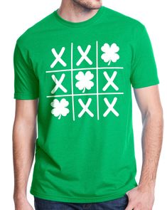 Celebrate St. Patrick's Day in style with our Tic Toc Toe St Patrick's Day T-Shirt, featuring playful shamrocks that add a touch of humor to your festive wardrobe.  Perfect as a unique Irish gift for your husband or anyone who loves to embrace the holiday spirit, this unisex tee is a must-have for making memories - grab yours today! Our T Shirts are more than just a "day off" tee, it strikes a colorful chord by itself or paired with a sport or dress shirt. Soft fabric, 100% combed and ringspun c Funny Patrick, St Patric, Cat Dad Shirt, Irish Tshirts, Tic Toc, Screen Printing Ink, Lucky Shirt, Funny Shirts For Men, Bike Shirts