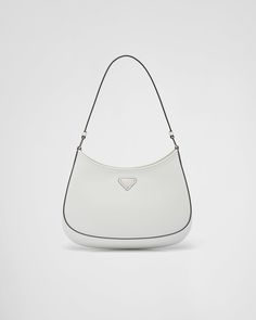 White Prada Cleo Brushed Leather Shoulder Bag | PRADA Prada Cleo Brushed Leather Shoulder Bag, Prada White Bag, White Prada Cleo, Prada Sling Bag, White Prada Bag, White Designer Bag, Prada Bag Aesthetic, Purses Prada, Prada Cleo Bag