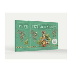 two children's books about the tale of peter rabbit and peter rabbit in green covers