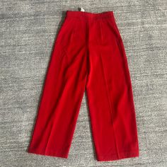 Brand New Pants High Waist I Took The Tag Off But I Have Never Worn Them. These Pants Are Christmas Red Wide Legs, The Zipper Works Perfectly. No Rips Or Tear Red Wide-leg Workwear Pants, High-waisted Red Wide Leg Pants With Pockets, Red High-waisted Wide Leg Pants With Pockets, Red High Waist Wide Leg Pants With Pockets, Zara Red Wide Leg Bottoms, Casual Red Zara Bottoms, Chic Red Zara Bottoms, Chic Red Pants With Pockets, Zara High-waisted Red Pants