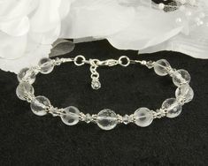 Quartz Gemstone Crystal Beaded Bracelet  #jewelry #handmade #SWCreations #fashion Making Bracelets With Beads, Diy Beaded Bracelets, Quartz Gemstones, Beaded Bracelets Tutorial, Beads Bracelet Design, Crystal Beads Bracelet, Beaded Bracelets Diy, Bracelets Handmade Beaded, Beaded Keychains