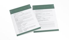 two green and white printable rental agreements on top of each other with the words property details