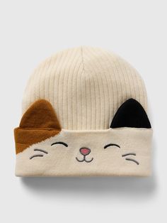 GapKids | Squishmallows Ribbed Beanie | Gap Factory Cat Beanie, Crochet Kids, Crochet For Kids, Kids Bedding, Baby Beanie, Home Fashion, Girls Accessories, Toddler Boys, Appliques