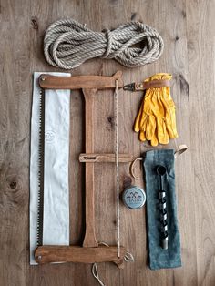 various items are laid out on the floor