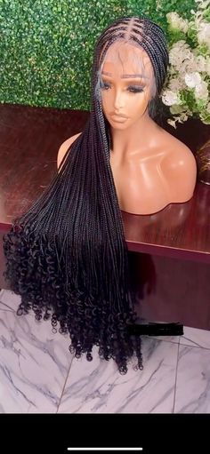 Curly Tips Braided Wig - Etsy Ghana Curly Tips, Braid Wig, Braided Wigs, Braided Wig, Katy Tx, Braids Wig, Ghana, Beauty Book, Wigs