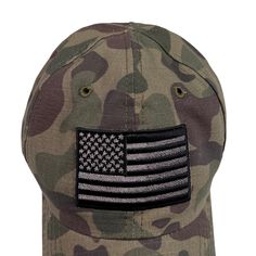 RANGE HAT Lower profile, full fabric, velcro enclosure, no button. Embroidered black and silver American flag on an old school frog camo cotton ripstop full fabric cap with velcro adjustable enclosure. No button on the top, so you can wear this with ear protection and headphones. Front Panels: Unstructured Ripstop Rear Panels: Cotton Ripstop Profile Depth: Lower Profile Rear Enclosure: Velcro Enclosure Bill Style: Curved Button: No Button On Top Decoration: Embroidered Black / Silver American Fl Gadsden Flag, Camo Hats, Classic Truck, Ear Protection, Lounge Shorts, Logo Mark, American Made, Long Sleeve Sweatshirts, On The Top