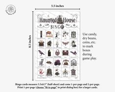 an image of a game board with the words, haunted house and other things on it