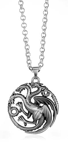 PRICES MAY VARY. Title: REINDEAR Game of Thrones House Targaryen Sigil Crest Metal Necklace W/Treasure Chest (Pewter). Product Type: Departments > Men > Jewelry > Necklaces Themed Silver Stainless Steel Jewelry, Silver Themed Pendant Jewelry, Themed Silver Pendant Jewelry, Themed Silver Metal Jewelry, Collectible Themed Silver Jewelry, Themed Silver Collectible Jewelry, Gunmetal Pewter Jewelry For Gift, House Targaryen Sigil, Game Of Thrones House Targaryen