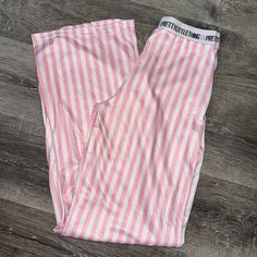 Nwot Plt Pj Pants. Long. Elastic Waist. Pink And White Stripped Stretch Cotton Bottoms For Pajama Party, Stretch Cotton Pants For Pajama Party, Pink Cotton Sleep Bottoms, Pink Wide Leg Sleep Bottoms, White Spring Sleep Pants, White Summer Sleep Pants, White Lounging Bottoms Long Pants, White Lounging Pants, White Lounging Long Pants