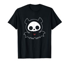 PRICES MAY VARY. Officially Licensed Skelanimals Apparel for Women - Men - Boys - Girls - Toddler; Hasbro T-Shirts; Holiday T-Shirts; Seasonal; Cute; Diego; Bat; Skeleton; Valentine's Day; Halloween; Sugar Skull; Day of the Dead; Dia de Muertos; Quirky; 23HASA00090B-003 Lightweight, Classic fit, Double-needle sleeve and bottom hem Halloween Skull Print Short Sleeve Shirt, Alternative Skull Print T-shirt For Halloween, Halloween Sugar Skull, Cute Portrait, Cheap Spooky Cartoon Print T-shirt, Bat Skeleton, Vintage Spooky, Skull Day Of The Dead, Cheap Spooky Skull Print T-shirt