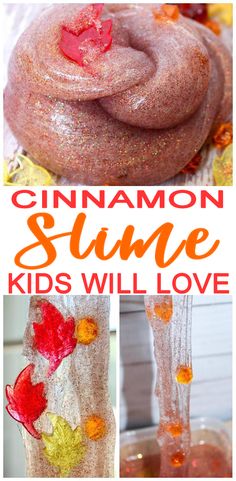 cinnamon slime kids will love it's so easy and fun to make with the kids