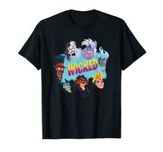 a black t - shirt with an image of the cartoon characters