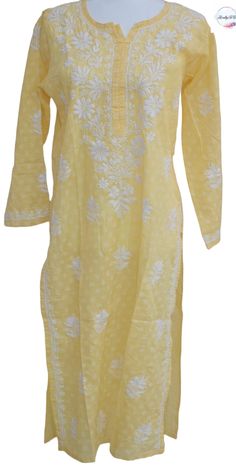 Introducing  beautiful long kurta  which looks too pretty.  The soft Cotton fabric ensures that you stay comfortable for long hours and give Sunny Look. Pair this jeans, leggings, pants with a pair of stylish heels and a matching clutch for a complete casual look for a casual event, a party or an evening with friends. TOP Fabric - modal print kurti Sleeve Type: long Sleeve Neck Type: Round Neck color: dark navy blue  Size - Size Available - 36- 44 inch size is measured is Bust size. Bust Sizes: S (Bust Size: 38 in)  If you need any clarification regarding Size Please contact me. Care Instructions: - Regular Wash with same colors. Low Tumble dry or air dry only. Unstitched Spring Kurta With Cutdana Details, Spring Yellow Kurta With Cutdana, Unstitched Long Sleeve Cutwork Kurta, Anarkali Kurta With Cutwork And Long Sleeves, Anarkali Long Sleeve Kurta With Cutwork, Anarkali Kurta With Long Sleeves And Cutwork, Cotton Salwar Kameez With Cutwork And Long Sleeves, Spring Cutwork Straight Kurta, Spring Straight Kurta With Chikankari Embroidery