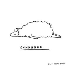 a sheep with the words shhhh on it