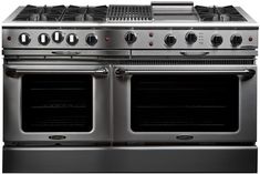 Capital Cooking 60 Gas Range 6 Open Burners 24 Griddle 8 cu. ft. - America Best Appliances Stainless Steel Griddle, Large Oven, Iron Grate, Oven Cleaning, Gas Range, Convection Oven, Drip Tray, Double Oven, Oven Racks