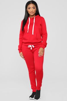 3 Solid Hoodie, Tracksuit Set, Red Hoodie, Sweater Set, Womens Loungewear, Red Fashion, Rompers Women, Cropped Hoodie, Long Sleeve Hoodie