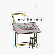 an art studio sticker with the words architecture on it