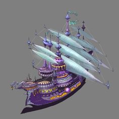 One Piece Ship Boat, Fantasy Ships, Ship Illustration, Airship Art, Pirate Ship Art, Kids Boat, Cityscape Drawing, Pirate Boats, Fantasy Props