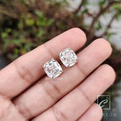 Classic Stud Moissanite Earring, Cushion Cut Moissanite Earrings, Push Back Earrings, Elongated Cushion Earrings, Anniversary Gift For Wife ➠ 𝐌𝐨𝐢𝐬𝐬𝐚𝐧𝐢𝐭𝐞 𝐬𝐭𝐨𝐧𝐞 𝐢𝐬 𝐝𝐢𝐚𝐦𝐨𝐧𝐝'𝐬 𝐛𝐞𝐬𝐭 𝐚𝐥𝐭𝐞𝐫𝐧𝐚𝐭𝐢𝐯𝐞. 𝐖𝐞 𝐡𝐢𝐠𝐡𝐥𝐲 𝐫𝐞𝐜𝐨𝐦𝐦𝐞𝐧𝐝 𝐭𝐡𝐢𝐬 𝐨𝐩𝐭𝐢𝐨𝐧. ❆ 𝐂𝐞𝐧𝐭𝐞𝐫 𝐬𝐭𝐨𝐧𝐞 𝐝𝐞𝐭𝐚𝐢𝐥𝐬 💎 ⇢ Shape: Cushion Shape ⇢ Weight: 9.50 TCW [ Approx. ] ⇢ Size: 10 x 9 mm [ Each ] ⇢ Cut: Brilliant cut ⇢ Type: Moissanite ⇢ Color: Colorless ⇢ Clarity: VS / VVS ⇢ Luster: Excellent ❆ 𝐌𝐞𝐭𝐚𝐥 𝐝𝐞𝐭𝐚𝐢𝐥𝐬💍 ⇢ Metal purity: 925 Silver; Solid Gold ( 10K / 14K / 18K ); 950 Platinum ⇢ Metal tone: White / Yellow / Rose ⇢ Stamp: Yes ❆ 𝐏𝐥𝐞𝐚𝐬𝐞 𝐃𝐨𝐧'𝐭 𝐟𝐨𝐫𝐠𝐞𝐭 𝐭𝐨 𝐑𝐞𝐯𝐢𝐞𝐰 𝐭𝐡𝐞 𝐔𝐬 ⇢ www.etsy.com/shop/CrimsonIndia? ❆ 𝐂𝐚𝐫𝐞 𝐈𝐧𝐬𝐭𝐫𝐮𝐜𝐭𝐢𝐨? Luxury Cushion Cut Gemstone Earrings, Sterling Silver Cushion Cut Wedding Earrings, Sterling Silver Cushion Cut Earrings For Wedding, Formal White Moissanite Earrings, Silver Cushion Cut Earrings For Wedding, White Cushion Cut Cubic Zirconia Earrings, White Cushion Cut Earrings With Prong Setting, White Cushion Cut Brilliant Earrings, White Cushion Cut Earrings For Formal Occasion