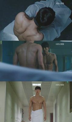 two different scenes from the same movie, one is shirtless and another has no shirt on