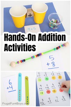 hands - on addition activities for toddlers to practice numbers and counting with their hands