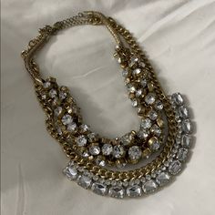 2 Pieces Elegant Long Bib Necklace For Party, Chic Formal Rhinestone Necklace, Chic Metal Necklaces, Elegant Metal Rhinestone Necklace, Elegant Jeweled Necklace, Elegant Rhinestone Necklace, Layered Fashion, Womens Jewelry Necklace, Full Service