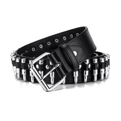 Elevate your style with our leather Bullet Belt. Crafted for fashionistas, it's the ultimate trendy accessory. Shop now and make a bold fashion statement! Goth Rock, Streetwear Essentials, Belt Fashion, Jean Belts, Studded Belt, Faux Leather Belts, Metal Belt, Style Noir, Trendy Accessories