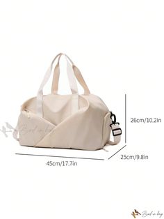 Bird in Bag - Premium Travel Duffel Bag with Dry and Wet Separation, Stylishly Versatile, Spacious Sports Gym Yoga Shoulder Bag featuring Independent Shoe Compartment for Enhanced Functionality. Ideal Luggage Storage Companion for Seamless Travel and Fitness Enthusiasts. White Duffle Bag With Zipper For Daily Use, Versatile Sports Duffle Bag, Large Capacity Solid Color Gym Bag, Functional White Travel Bag With Adjustable Strap, Functional Solid Color Gym Bag, Large Capacity White Nylon Travel Bag, White Tote Gym Bag For Daily Use, White Large Capacity Gym Bag For Everyday Use, Large Capacity White Gym Bag For Everyday Use