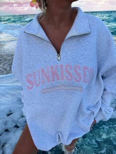 beach pullover Oversized Quarter Zip, Surfergirl Style, Cute Preppy Outfits, Cute Sweatshirts, Pearl Grey, Quarter Zip Pullover, Preppy Outfits