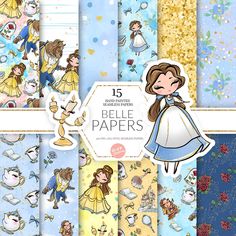 the beauty and the beast digital paper pack is available for use in many different projects