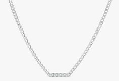 14k Gold Cuban Chain Diamond Necklace / 3mm Cuban Link Necklace with Large Diamonds in 5 Prong Setting / Curb Chain Necklace / 0.60ctw ✔ Handmade ✔ Natural Diamond ✔ Total Carat Weight Diamonds: 0.60ctw ✔ Dimensions of Setting: 3.5 mm The dimension of the links: 3mm Available 14K Yellow Gold ( SOLID GOLD ) 🛠 All Sarah Elise pieces are handcrafted to order, please allow 4 - 10 business days for shipping out. Need it sooner? Just ask and we will let you know if it's possible. 💎 We use only top-g Anniversary White Gold Diamond Necklace With Chain, Anniversary Diamond White Chain Necklaces, Single Cut Diamond Link Necklace, Diamond White Chain Necklace For Anniversary, Diamond White Chain Necklaces For Anniversary, Diamond Pendant Necklace With Chain, White Gold Chain Necklace With Diamond Accents For Anniversary, Anniversary White Gold Chain Necklace With Diamond Accents, Formal White Gold Bar Necklace With Diamonds