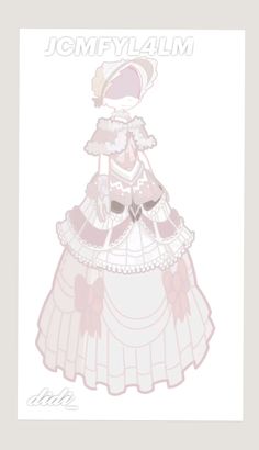 a drawing of a woman's dress in pink and white