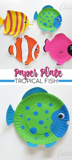 this paper plate tropical fish craft is perfect for kids to do with the ocean animals