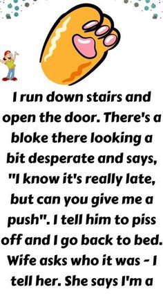 a poem written in english with an image of a cartoon character and the words i run down stairs and open the door there's a bloke looking a bit desperate and