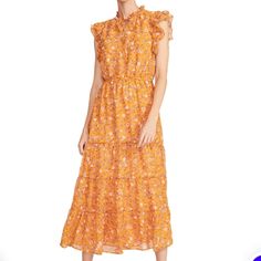 Nwt! Size Medium! Mustard Color With Pink Floral Pattern, Flowy Midi Dress. V-Neck, Can Tie Or Leave Open. Absolutely Stunning Summer Dress! Pit To Pit: Approximately 18 Inches Waist: 14.5 Inches (Laying Flat) Yellow V-neck Dress For Casual Wear, Yellow Midi Dress With Ruffles For Casual Occasions, Yellow Midi Dress With Ruffles For Casual Wear, Yellow Ruffled Midi Dress For Casual Wear, Chic Yellow Midi Dress For Casual Wear, Yellow Floral Print Maxi Dress For Daytime, Yellow V-neck Casual Dress, Yellow Floral Print Casual Maxi Dress, Yellow Floral Print Maxi Dress For Casual Occasions